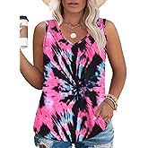 VISLILY Womens-Plus-Size-Tank-Tops 2026 Casual V Neck Sleeveless T Shirts Flowy Pleated Tunics Trendy Cute Blouses XL-5XL