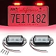 LivTee Waterproof 12V License Plate LED Light, for RV Camper Truck SUV Trailer Van, Step Courtesy Lights, Dome Cargo Lights or Under Hood Lights, Red(2PCS)