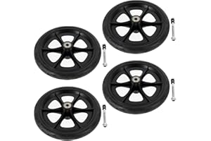 Milisten Universal Wheelchair Front Wheels Replacement 7.87 Inch Heavy Duty Rubber Wheels Kit with 4 Axles for Walkers Mobili