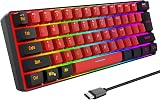 Snpurdiri 60% Wired Gaming Keyboard 61 Keys True RGB Backlit Ultra-Compact