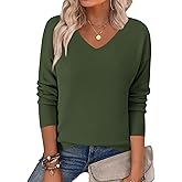 Zeagoo Women's 2026 Fall Sweaters Long Sleeve V Neck Knit Pullovers Business Casual Sweater Tops