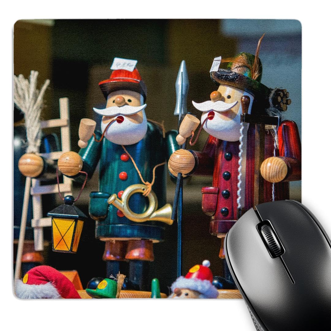 3dRose mp_188553_1 8" x 8" Traditional Wooden Smokers Holiday Market Rothenburg Germany Mouse Pad