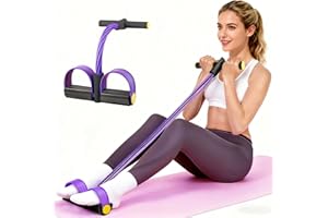 SPECHANCE Pedal Resistance Bands with Handles, Upgrade 6-Tubes Manual Tension Training Pedal, Natural Rubber Foot Pedal Resistance Bands, Multifunction Fitness Bands for Abdomen, Waist, Arm, Leg