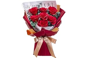 Polylove Roses Bouquet 7-Piece Soap Flower Scented Soap Roses Gift Box for Wife Mother Valentines Day Mothers Day Anniversary Birthday (Red)