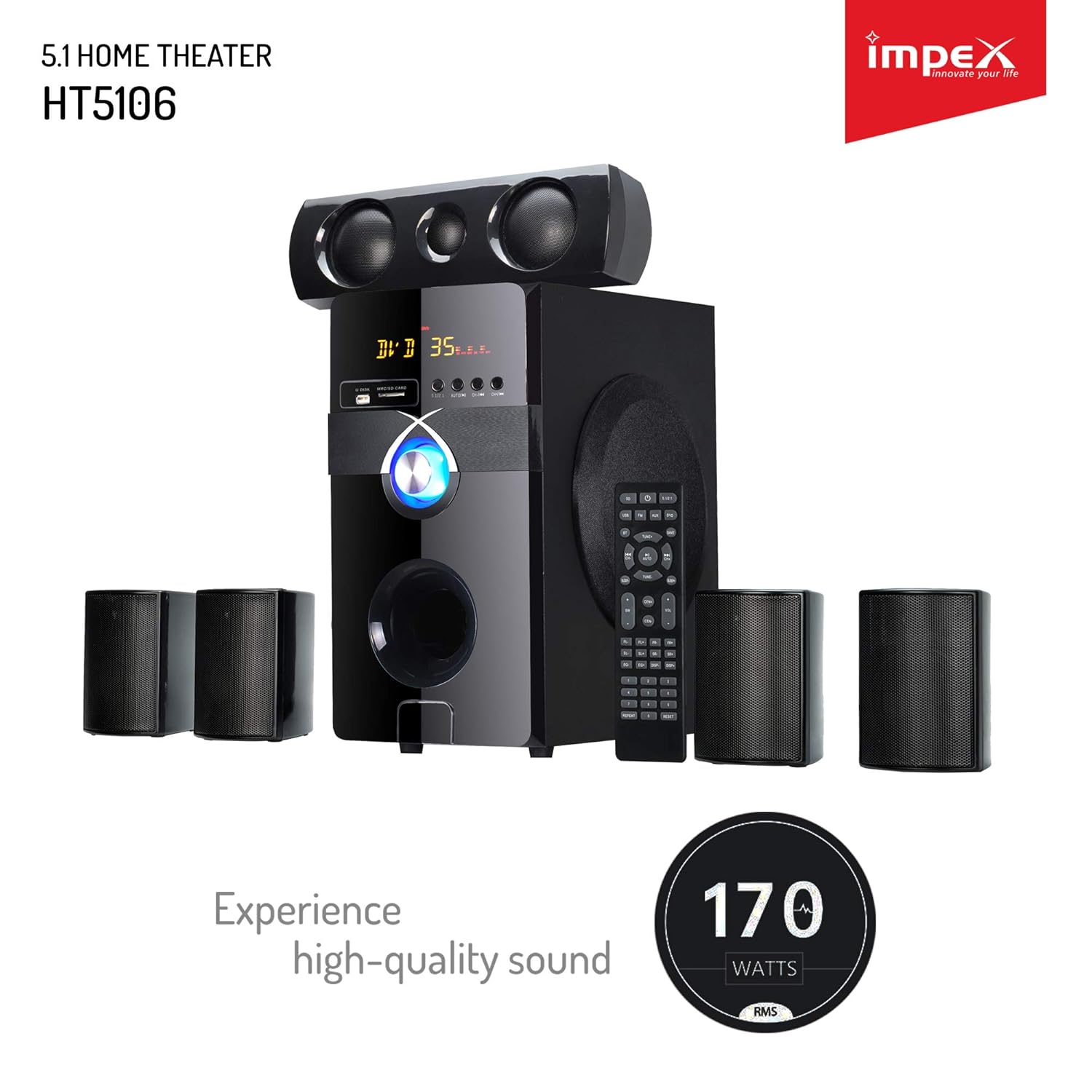 impex bluetooth 5.1 multimedia speaker system