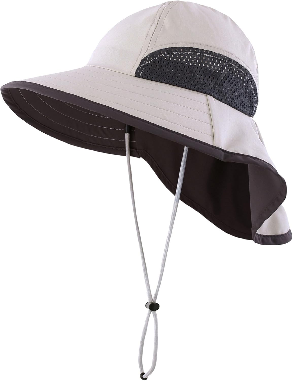 Connectyle Kids Wide Brim Neck Flap Sun Protection Hat Mesh Vent Bucket Sun Hat