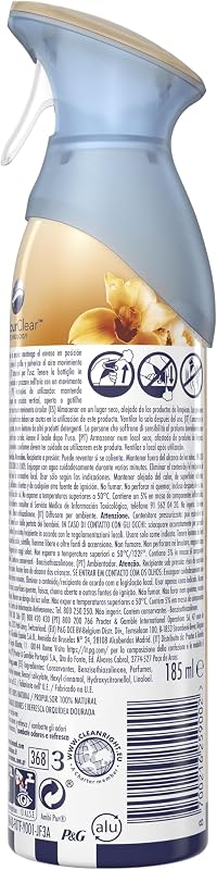 Ambipur golden orchid air freshener spray 185ml x 8, com fragrância duas vezes mais duradoura que elimina odores e deixa um aroma fresco e leve — foto 8 de 8