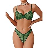 Avidlove Women's 2 Piece Lace Underwire Bra and Panty Sets Sexy Push Up Lingerie Set for Women
