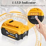 Waitley 18V 5.0Ah Replacement Battery for Dewalt 18V XR DCB184/182 view 4