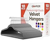 Gray Velvet Hangers 10 Pack – 360° Swivel
