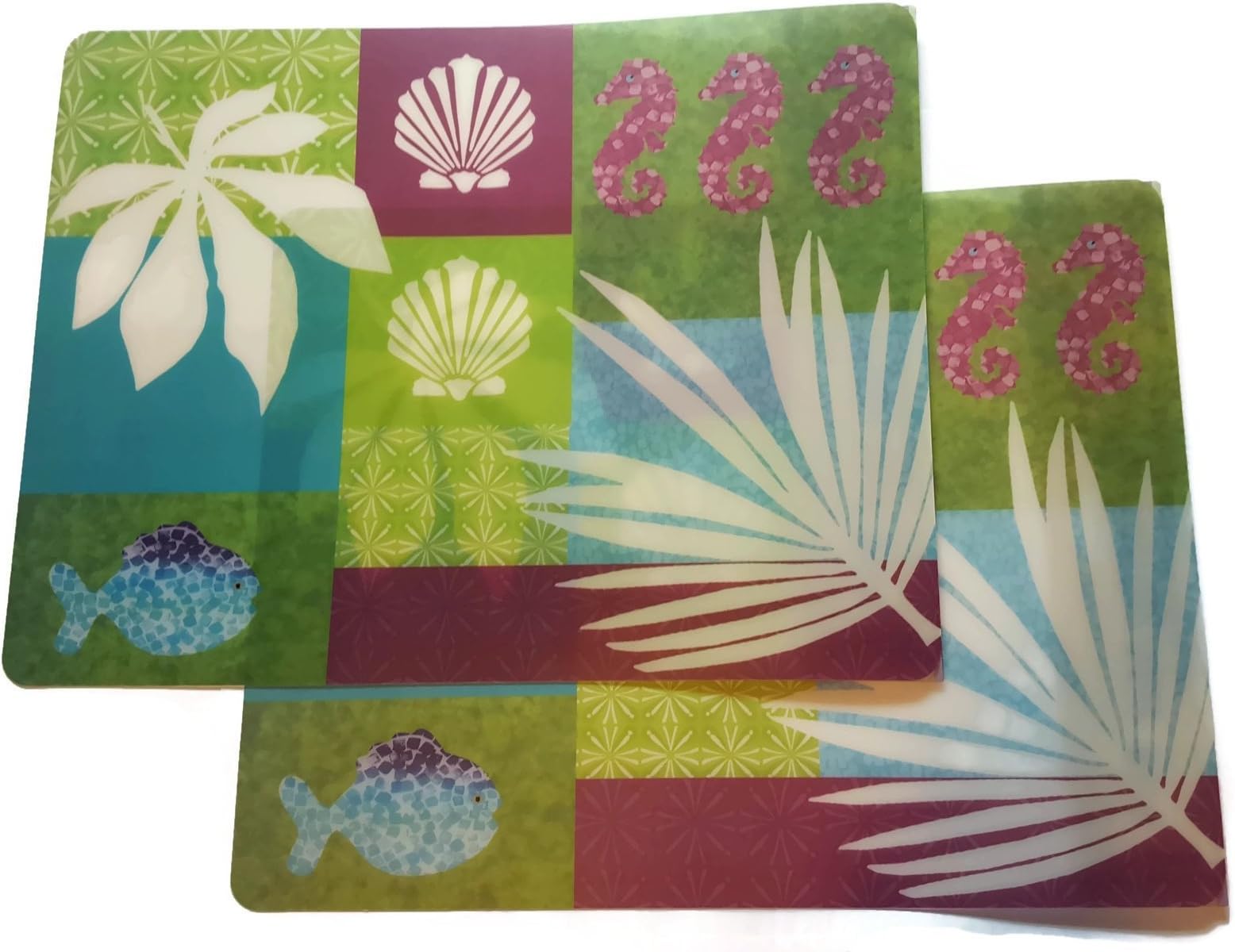 Set of 2 Conimar 11-1/2-Inch by 15-Inch Flexible Cutting Mats, Oceanside Mosaic, Set of 2