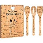 Sister Birthday Gifts - "Recipe for a Special Sister" Bamboo Cutting Board with Engraved Utensils, Best Friends Better Sisters Gift for Bridal Shower, Housewarming, Christmas