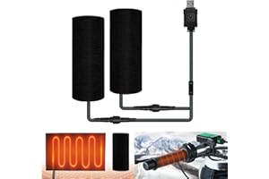 OXWIND Heated Grips Cover for Motorcycle, 5V Handlebar Heater, Motorcycle Heated Grips USB Powered, 6 Gear Temperature with Memory Function, IP67 Waterproof, ATV Heated Handlebar Warmers
