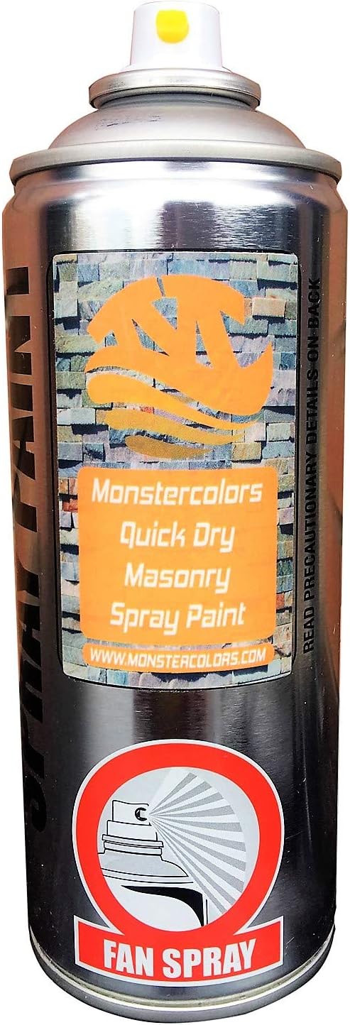 Monstercolors Quick Dry Masonry Spray Paint Hard Wearing Fast Drying Interior Exterior High Gloss Paint 400ML Can Size (Traffic Black 9017)
