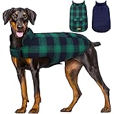 Kuoser Reversible Dog Jacket, Warm Winter Coat for Large Dogs, Warm Windproof Pet Cold Weather Clothes, Green XXL