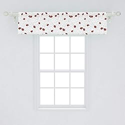 Ambesonne Ladybug Window Valance, Bugs Drawing