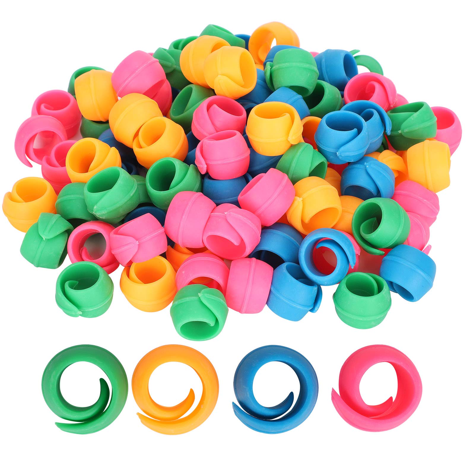 Pssopp 100Pcs Bobbin Holder Clip, Thread Spool Savers, Spool Huggers, Thread Buddies Clamps Spool Organizer, Sewing Craft Supplies