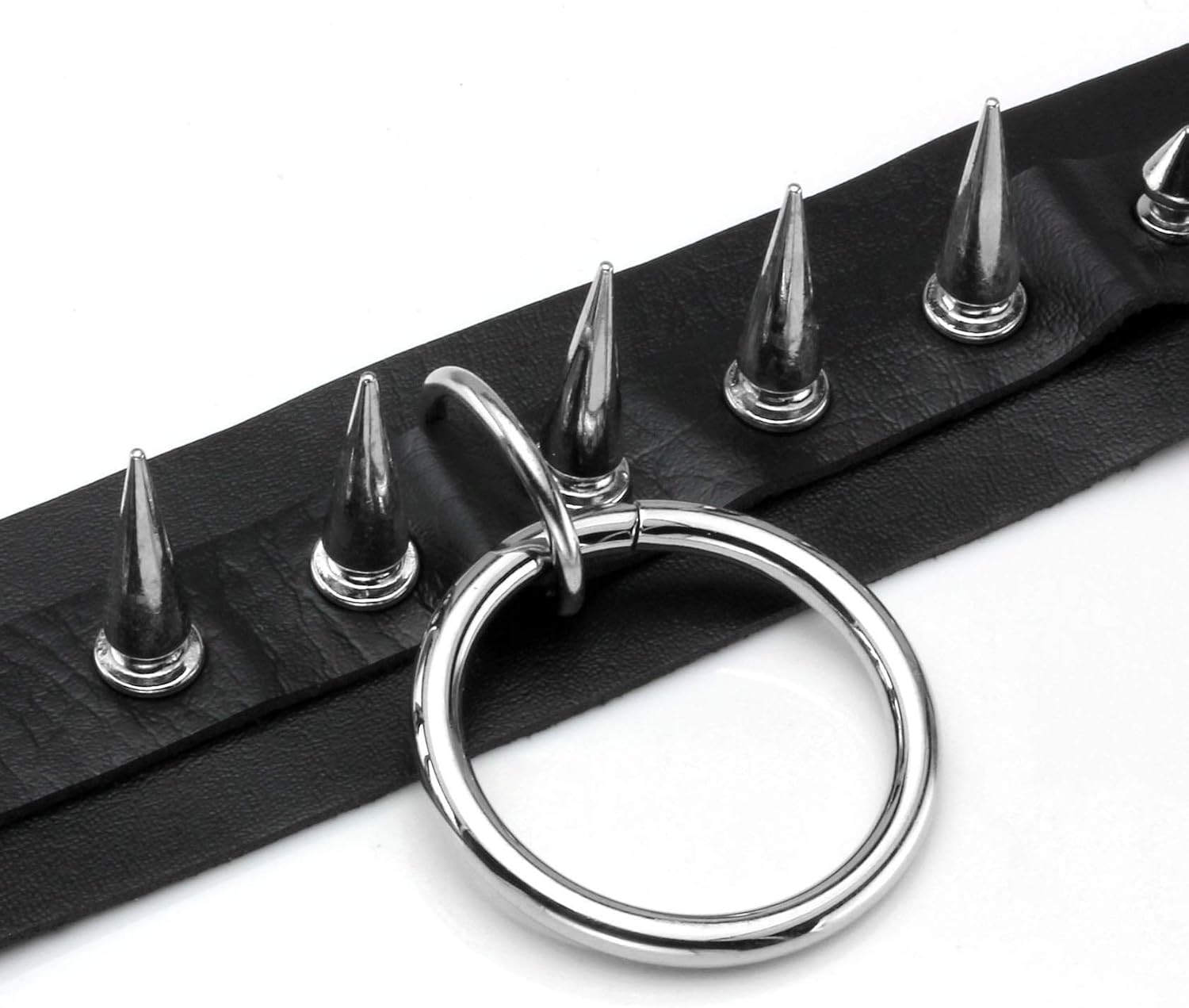 MILAKOO Vintage Punk Goth Studded Rivet Pu Leather Collar Choker Chain Necklace, 1 Black,white Spike - Image 3