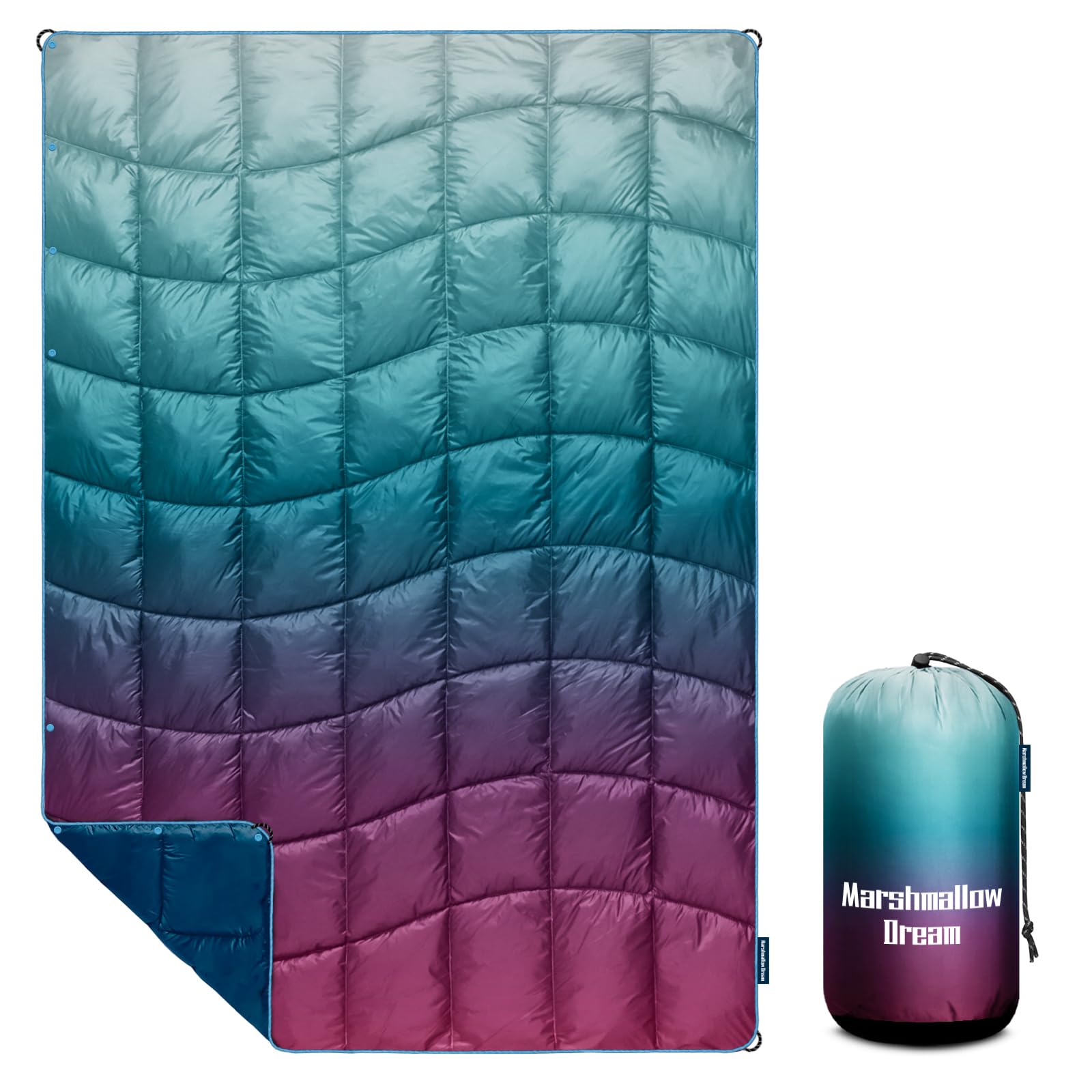 Photo 1 of Marshmallow Dream Camping Blanket,MINI Puffy Blanket Down Alternative Blanket Lightweight Windproof Water Resistant for Outdoors,Hiking, Backpacking,Beach,Car,Picnic,Stadium