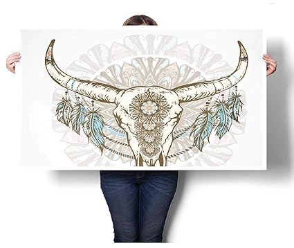Amazon Com Mangooly 3d Wall Art Wild Buffalo Skull With Hand