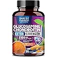Glucosamine Chondroitin MSM Complex - 2100mg Joint Support Supplement with Turmeric & Boswellia - Quercetin for Joints, Bones, Knees & Mobility - Triple Strength Glucosamine Sulfate - 180 Capsules