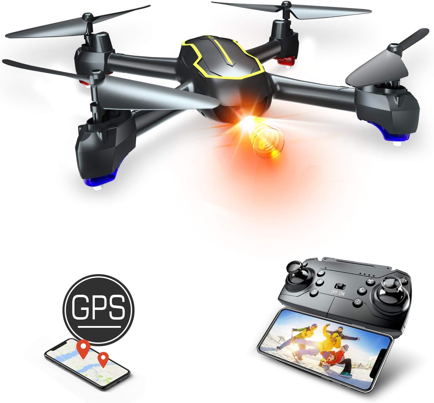 Asbww GPS Drohne mit Kamera Full HD 1080p für Anfänger und Kinder RC Quadrocopter Drohne FPV Asbww GPS Drohne mit Kamera Full HD 1080p für Anfänger und Kinder RC Quadrocopter Drohne FPV