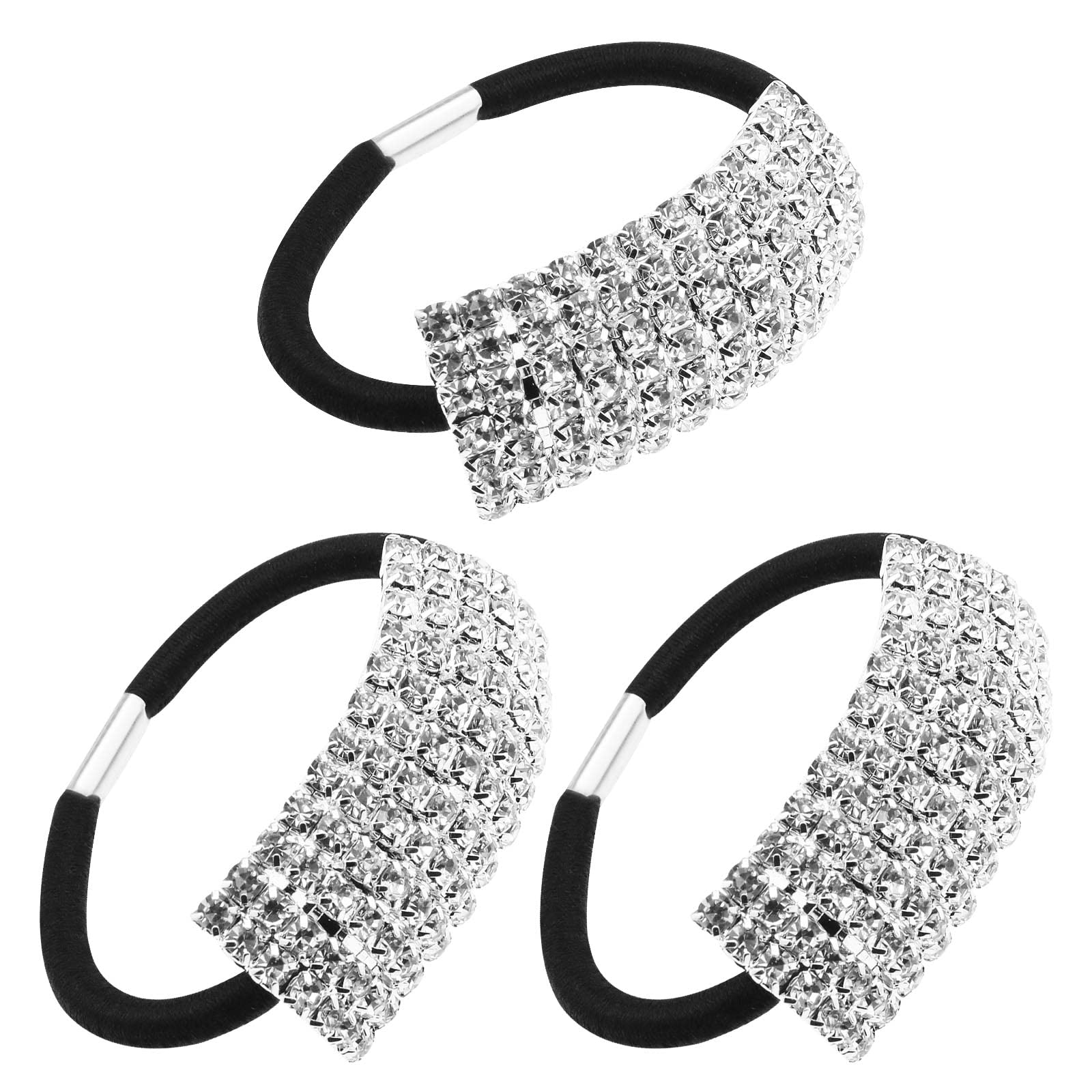 OTOTEC 3pcs Rhinestone Elastic Hair Ties Bands Rings Hair Scrunchies Ponytail Holders Rhinestone Ropes Hair Accessories for Women Girls