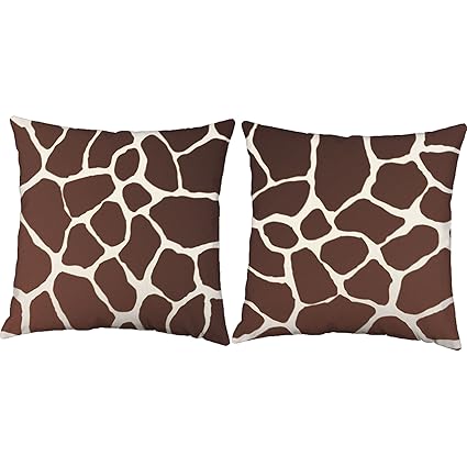 Amazon Com Roomcraft Set Of 2 Giraffe Throw Pillows 14x14 Square