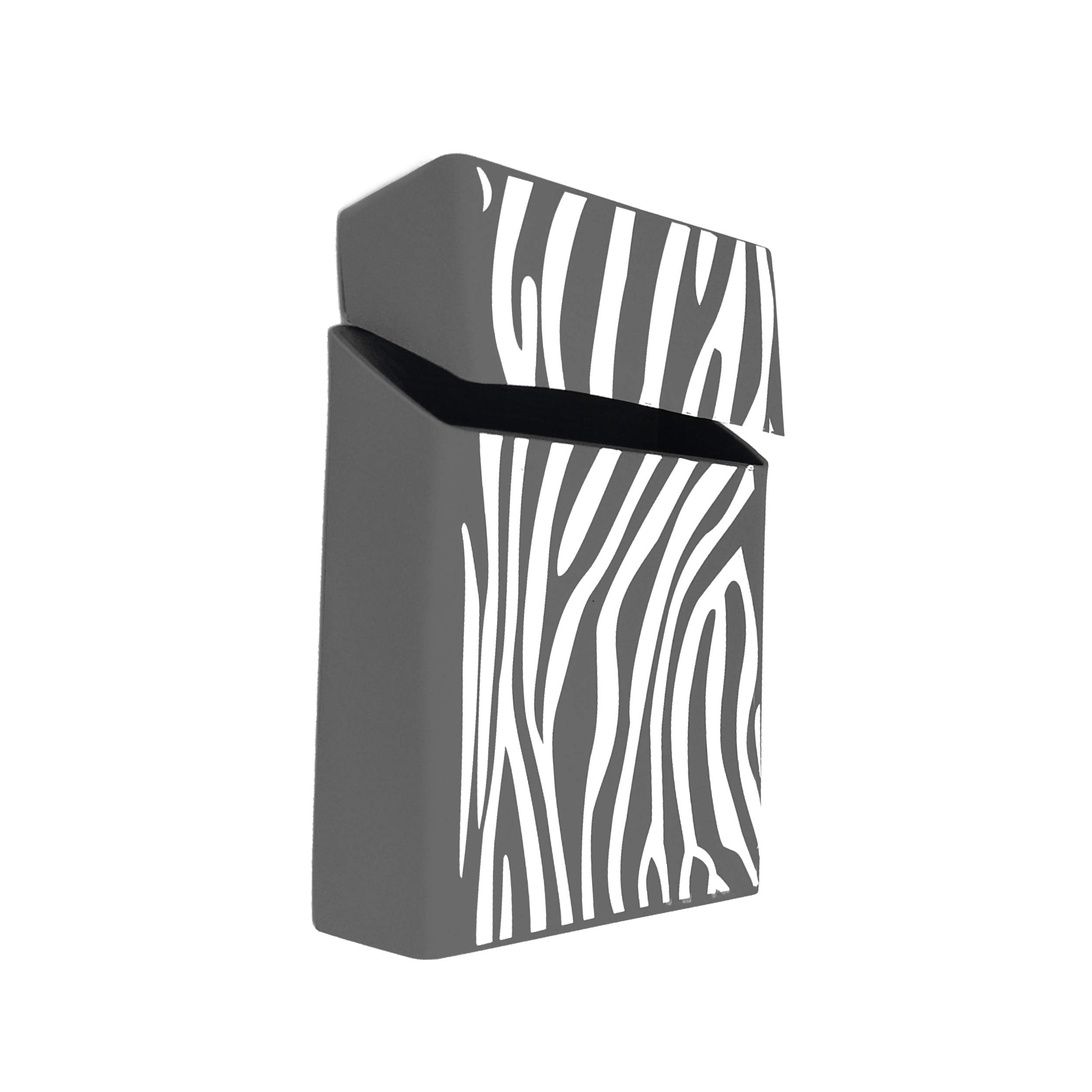 BestWayDigital Silicone Cigarette Case Pack Box Cover Cig Holder King Size Cigarettes Zebra Grey Design Novelty Gifts for Him Her Accessory