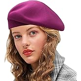 Sydbecs Beret Hats for Women Girls, Reversible French Berets Hat Solid Color Style