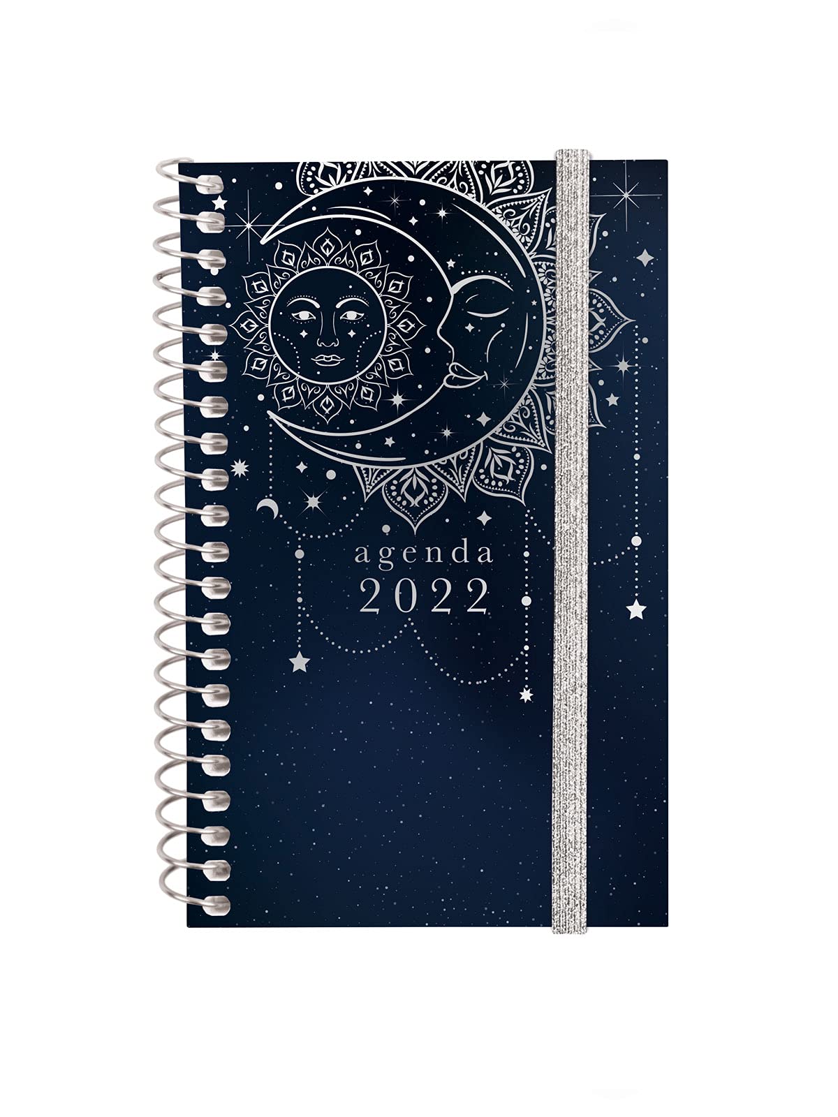 Finocam - 2022 Week to View Landscape Diary, January 2022 to December 2022 (12 months) E3 - 79 x 127 mm Spiral Design Collection Moon Catalan