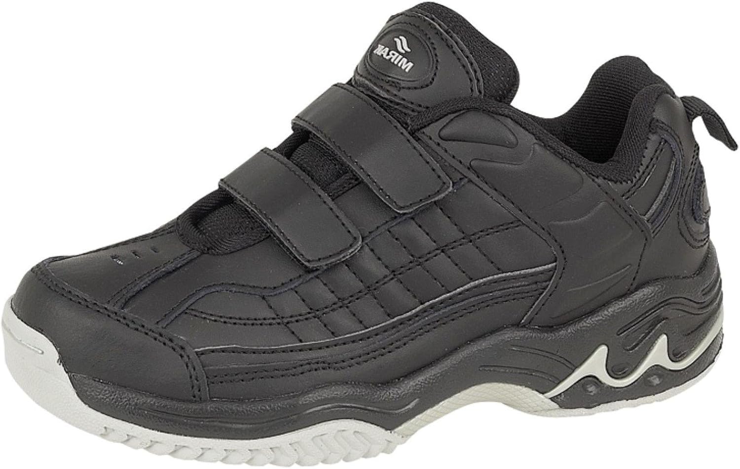 kids black velcro trainers
