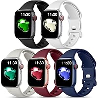 Easuny Compatible for Apple Watch Band 38mm 40mm 41mm 42mm 44mm 45mm Women Men - Sport Silicone Wristbands Strap…