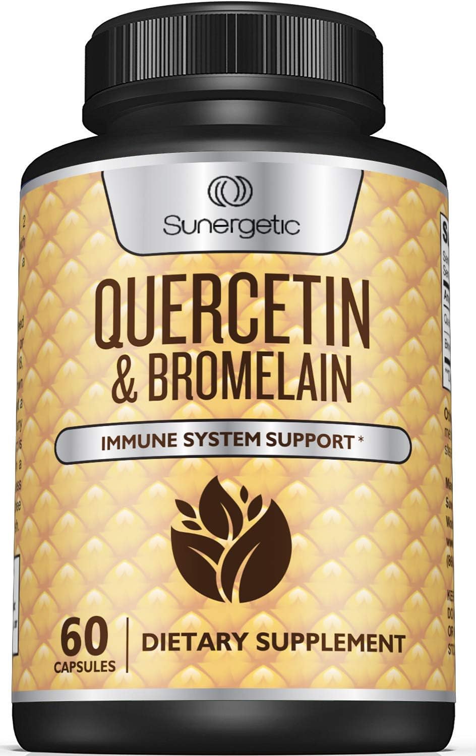 Premium Quercetin & Bromelain Supplement – Powerful Quercetin Bromelain Complex to Help Support Immune System, Cardiovascular Health & Seasonal Support – Quercetin 1000mg Per Serving – 60 Capsules: Health & Personal Care