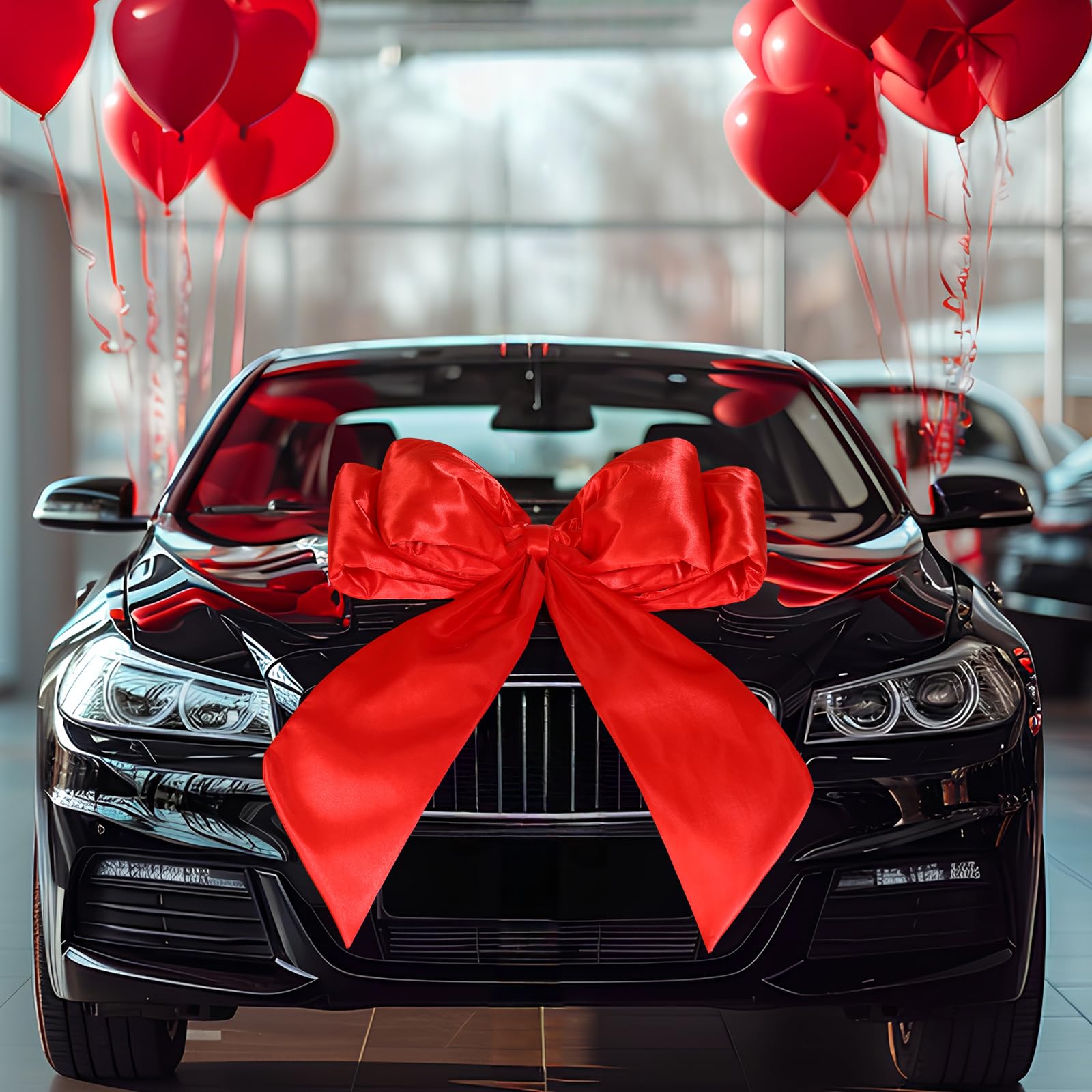 Photo 1 of Datanly 30 Inch Giant Car Bow Big Silk Bow for Gift Decor Extra Large Bow with Non Scratch Magnet for Door Car Red Bows for Happy Birthday Sweet Party Wedding Reception