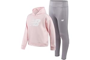 New Balance Girls Leggings Set - 2 Piece Pullover Girls Hoodies Sweatshirt and Athletic Leggings Outfit (Sizes 7-12)