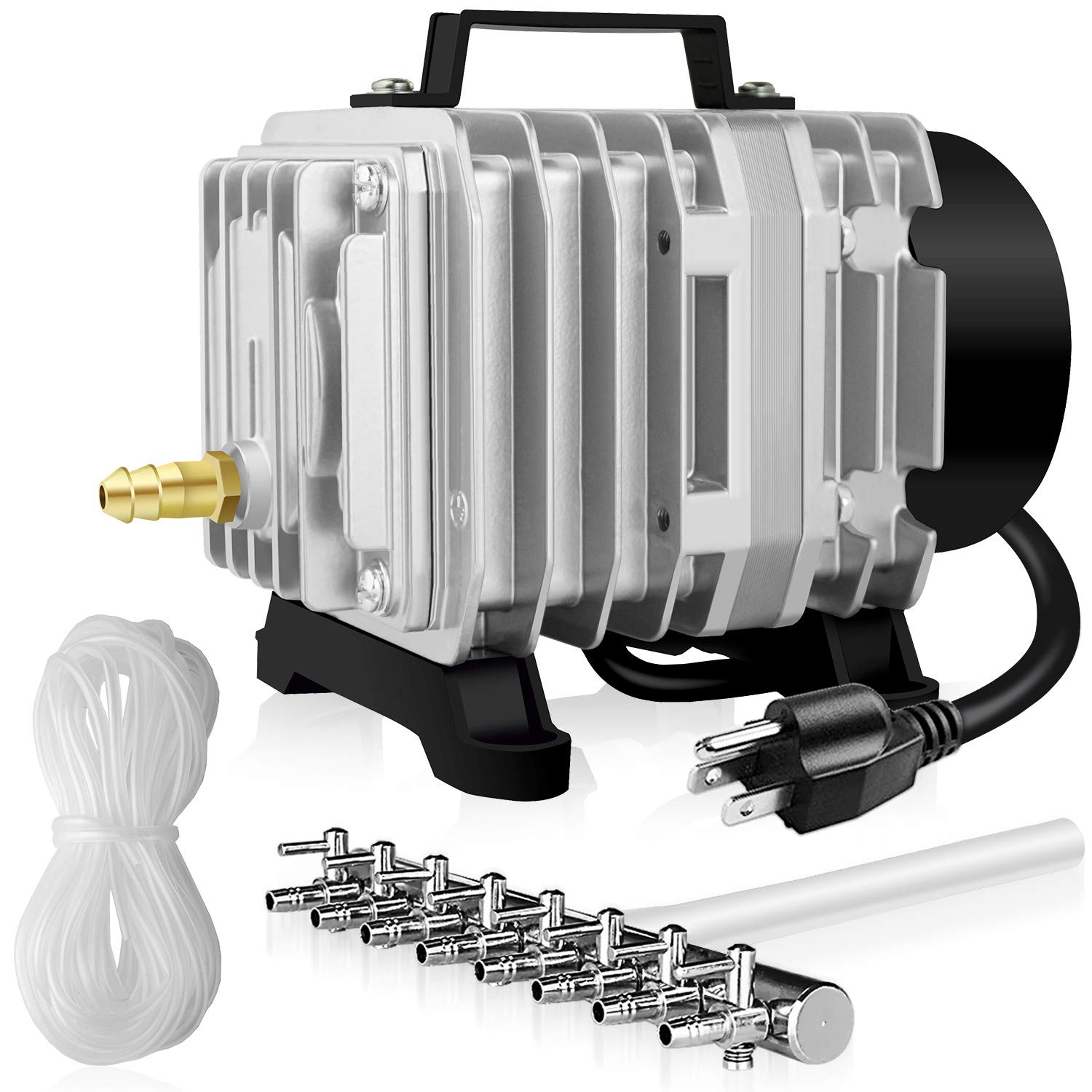 Photo 1 of Simple Deluxe 1189 GPH Air Pump 58W 75L/min 8 Adjustable Air Flow Outlets with 25 Feet Airline Tubing for Aquarium, Pond, Hydroponics Systems, Silver