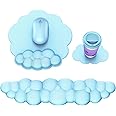 MOKURU Cloud Mouse Pad with Wrist Rest, Cloud Keyboard Wrist Rest, Mouse Pad Wrist Support, Ergonomic Cloud Keyboard Mouse Wrist Support (Blue)