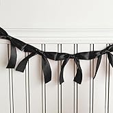 JeVenis 2Pcs Black Garland Black Bow Ribbon Banner Coquette Bachelorette Party Coquette Birthday Party Bow Decorations