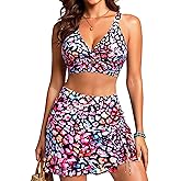 Daci Women High Waisted Bikini Set with Skirt - Tummy Control 2 Piece Swimsuit Twist Knot Bathing Suit 2026
