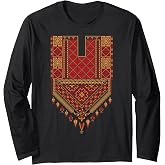 Palestine Women's Islam Folklore Palestinian Thobe Girls Dress Long Sleeve T-Shirt