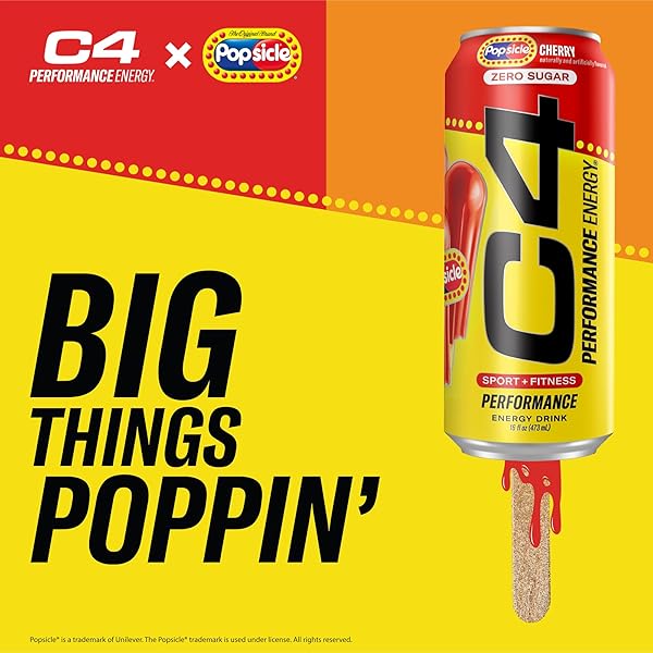 CELLUCOR C4 ENERGY DRINK CHERRY, CARBONATED SUGAR FREE PRE WORKOUT PERFORMANCE DRINK WITH NO ARTIFICIAL COLORS OR DYES, 16 OZ, PACK OF 12