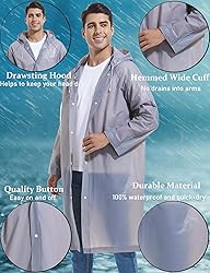 Borogo Rain Ponchos for Adults Reusable 2Pcs