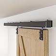 CCJH 6FT/72'' Box Rail Sliding Barn Door Hardware Kit Aluminium Alloy Wall Mount, Smooth and Heavy Duty for Single Door
