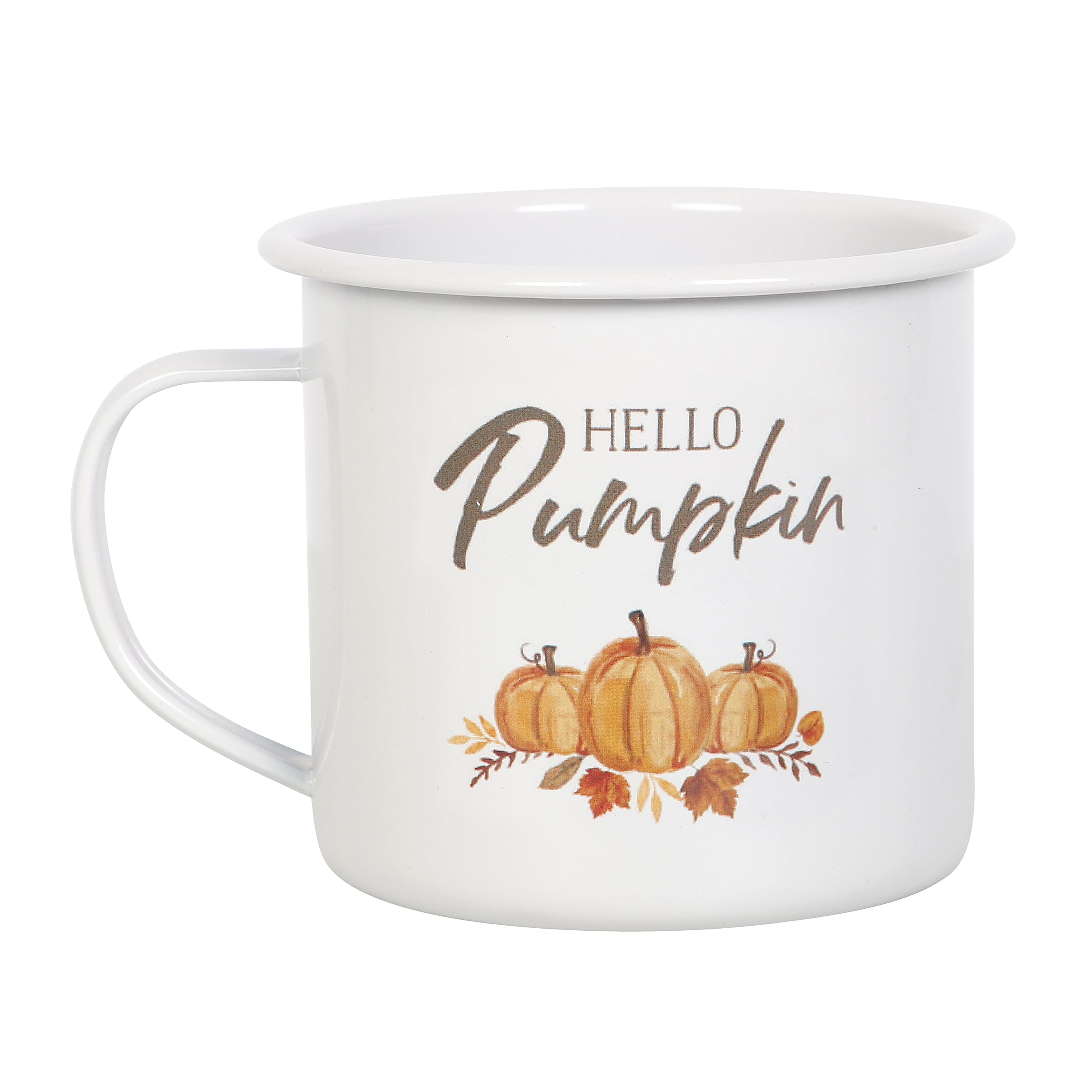 Something Different Wholesale Hello Pumpkin Enamel Mug - Autumn Mug for Seasonal Gifts & Home Decor