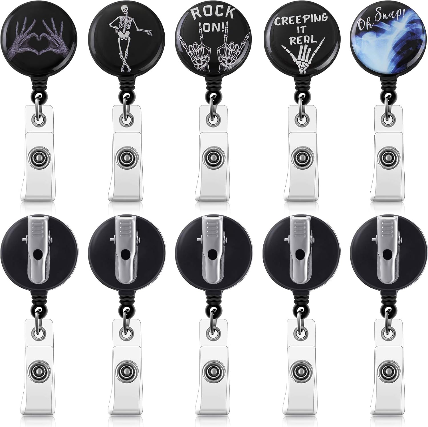 Containlol 5 Pieces XRay Badge Reel Retractable Radiology Tech Badge