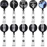 Geyoga 5 Pieces X-Ray Badge Reel Retractable Radiology Tech Badge Holder with Swivel Alligator Clip ID Nursing Name Reel Gifts for Nurse Doctors Teacher Student Volunteer, 5 Styles