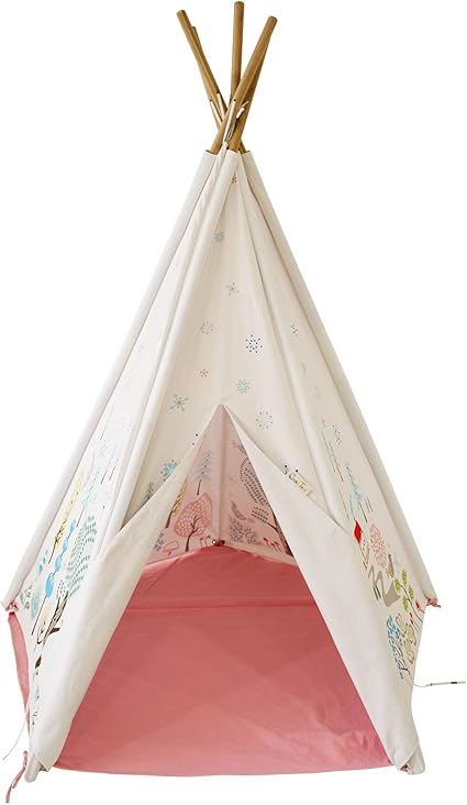 pink teepee with floor mat