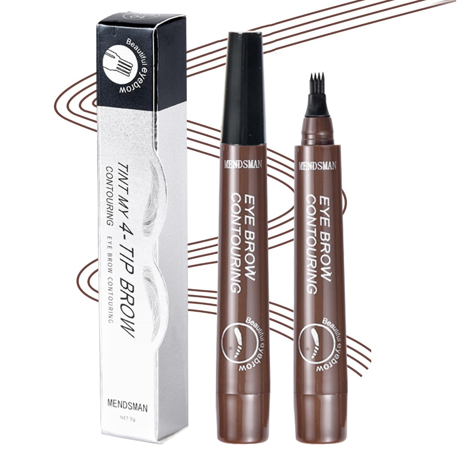 Photo 1 of 2PC Microblading Eyebrow Pen,Waterproof Microblading Eyebrow Pencil,2025 New Natural Fine Stroke Eyebrow Pen,4-Tip Magic Waterproof Brow Pencil with Micro-Fork Tip(Dark Brown-2pc)