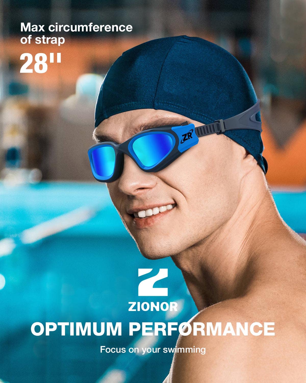 ZIONOR G1 Schwimmbrille, polarisiert, Uni, Erwachsene, Damen, Anti-Beschlag, 100% UV-Schutz, Taucherbrille 7